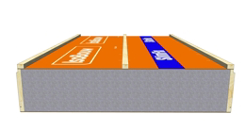 Illustratie van een SlimFix dakelement met zijhout en hoe het product is opgebouwd. 